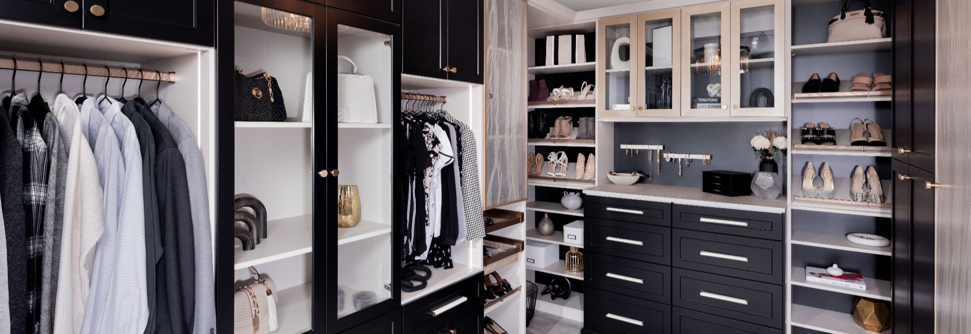 Vintage and Black Walk In Closets