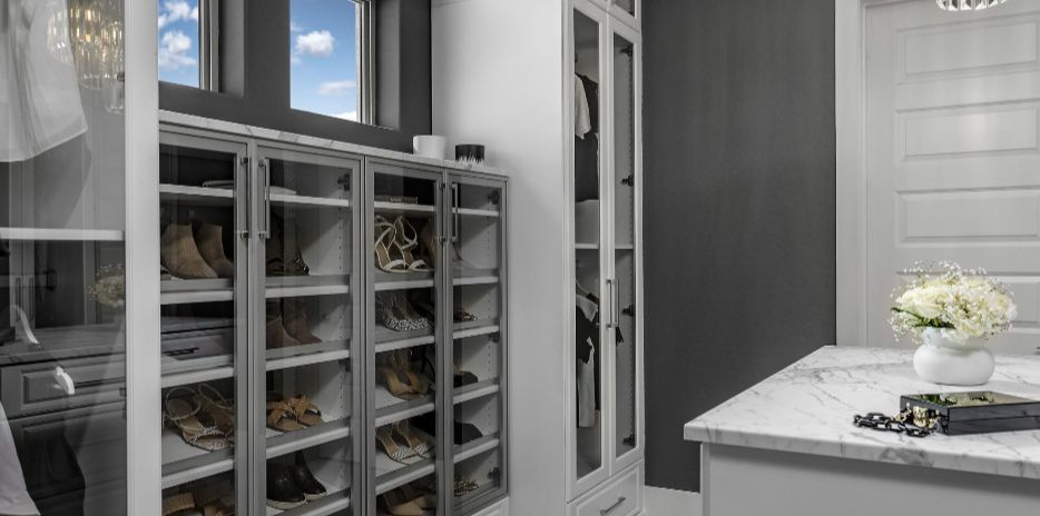 White Raised Panel Clear metal Doors Closet