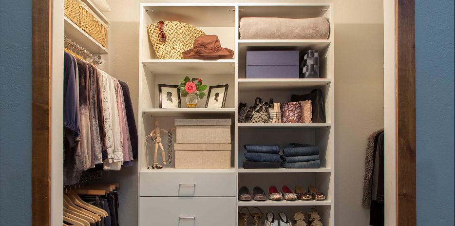 White Modern Reach In Closets System