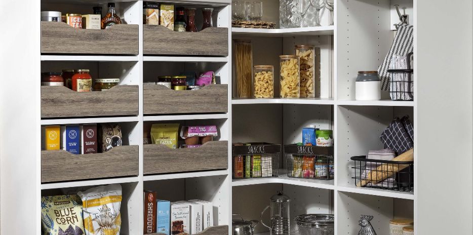 Kitchen Pantry with White Drift Vintage Finish