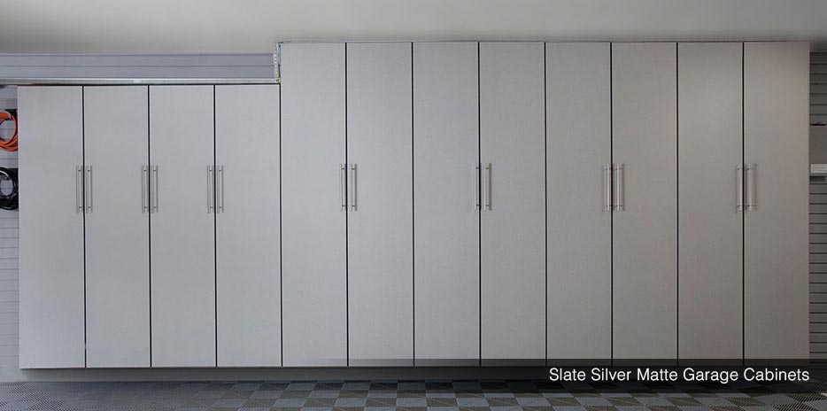 Slate Silver Matte Garage Cabinets